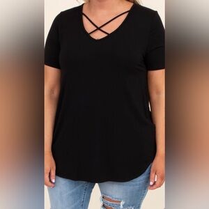 Two Way Street Top, Black 4X nice stretch